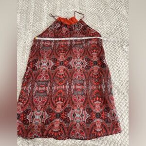 Lucky Brand Coral/Red Paisley Maxi Dress